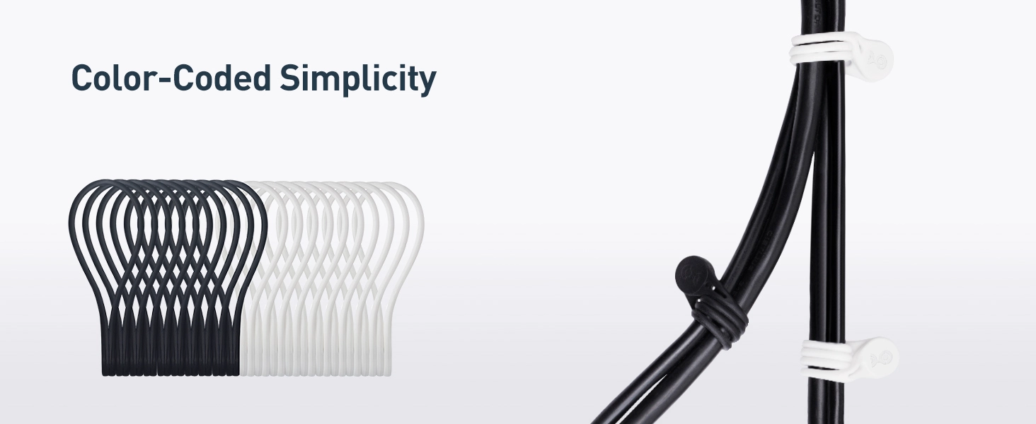 	20-Pack of silicone magnetic cable ties