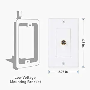 Cable Matters 2-Pack 1-Port TV Cable Wall Plate (Coax Wall Plate) in White