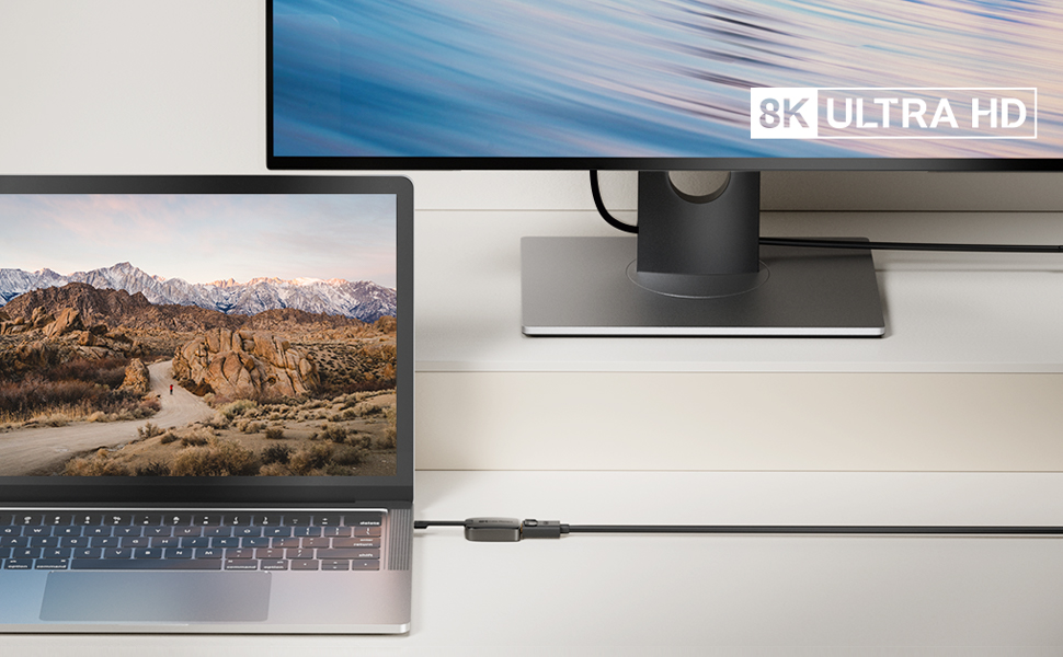 Cable Matters 8K USB C till DisplayPort-adapter (USB C till DP-adapter)  Stöd 8K (7680 x 4320) DisplayPort 1.4 - Thunderbolt 3 Kompatibel för Oculus