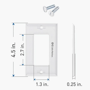 Cable Matters 10-Pack Single Gang Wall Plate Cover for Decorator Device in White