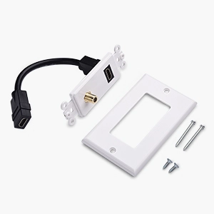 Cable Matters HDMI Wall Plate with Coax Outlet (Coax Wall Plate) in White