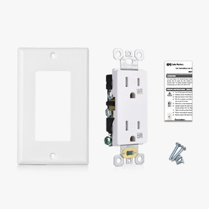   Cable Matters (10-Pack) Decora Duplex Receptacle with Wall Plate in White