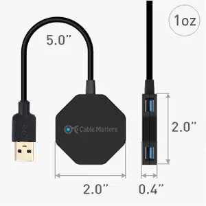 Cable Matters® 4-Port Ultra-Mini SuperSpeed USB 3.0 Hub 