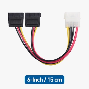 3-Pack 4 Pin Molex to Dual SATA Power Y-Cable Adapter- 6 Inches … 