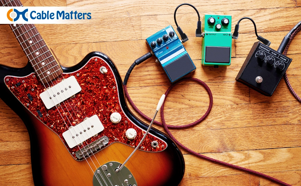 Cable Matters 8-Pack Braided Guitar Pedal Cables