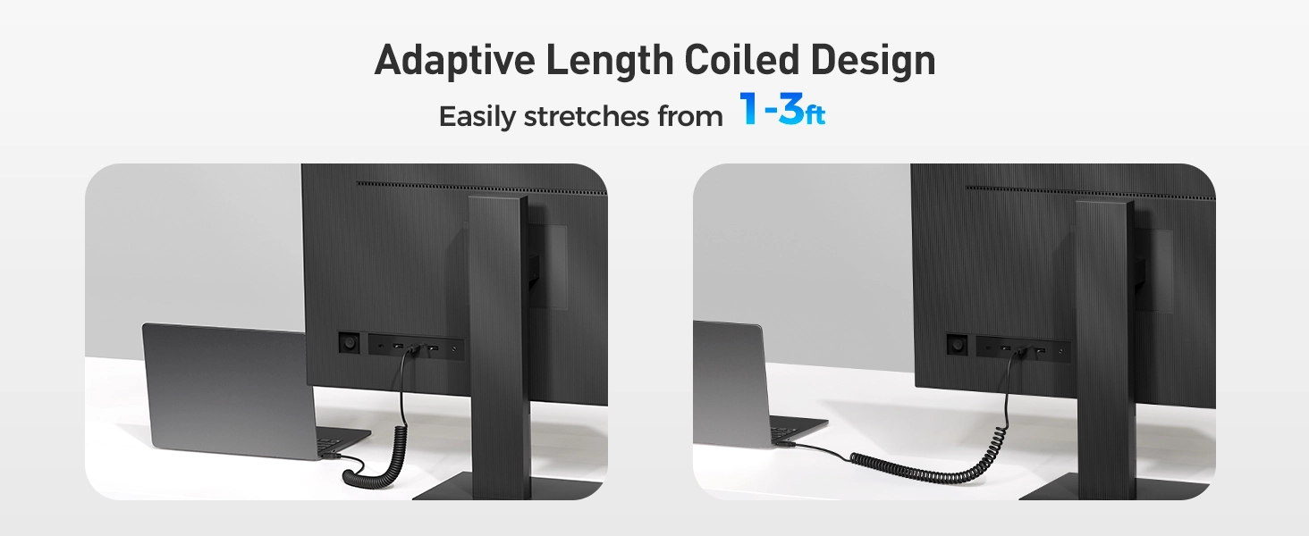 Coiled 8K Micro HDMI to HDMI Cable 