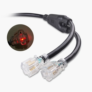 LED lit power cord