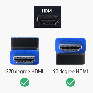 Cable Matters Combo Paquete Adaptador HDMI de 270 Grados y 90 Grados  (Adaptador HDMI de ángulo Recto) con Soporte 4K, HDR y 3D : :  Electrónica