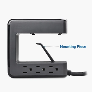 UL Listed 6 Outlet Desk Mount Surge Protector Power Strip with USB C and USB Charging, 1080 Joules