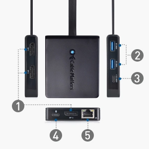  Cable Matters USB C Hub with Triple DisplayPort