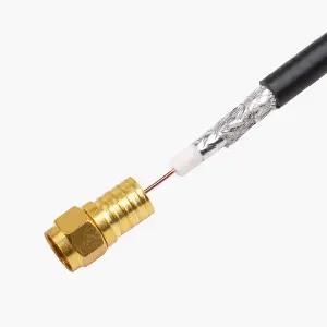 Gold Plated F-Type Crimp-On Coaxial RG6 Connector