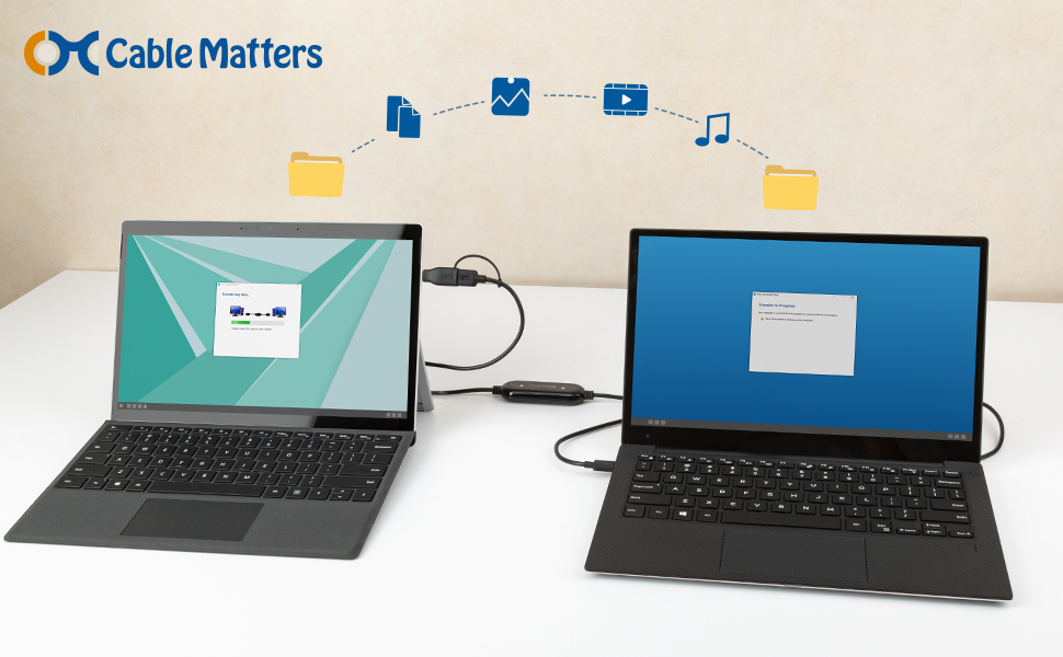 Cable Matters USB-C to USB-A Data Transfer Cable PC to PC for Windows and Mac Computer in 6.6 Feet