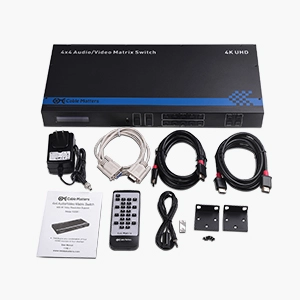 4K 60Hz HDMI Matrix Switch 4 in 4 Out with RS-232 and TCP/IP Remote Access Configuration 