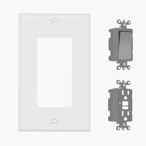 Cable Matters 10-Pack Single Gang Wall Plate Cover for Decorator Device in White