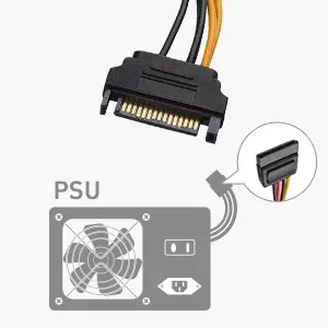 2-Pack 6 Pin to SATA Power Cable (SATA to 6 Pin PCIe)