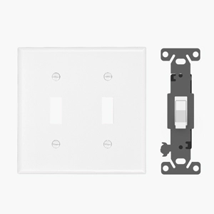 5-Pack Double-Gang Toggle Switch Wall Plate (Wall Switch Cover) in White