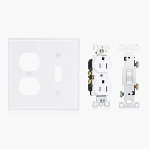  Duplex Outlet and Toggle Switch Wall Switch Cover Combo Double Gang Plate Outlet Cover Wall Plug
