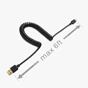   Cable Matters 2-Pack Coiled USB Cable (Coiled Micro USB to USB 2.0) 2-4 Feet…