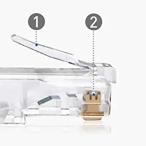 Cat 6 Pass Through RJ45 Modular Plugs for Solid or Stranded UTP Cable / Cat6 Pass Through Connectors