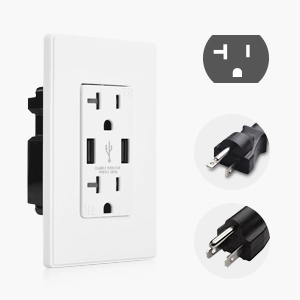  Tamper Resistant 20A Duplex Outlet with USB Charging up to 5-Amp (Electrical Receptacle with USB 