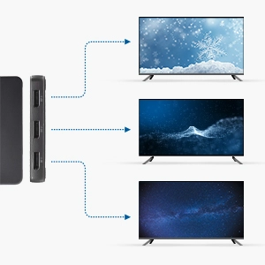 3-Port Mini DisplayPort 1.4 MST Multi-Monitor Hub