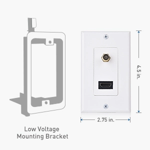 Cable Matters HDMI Wall Plate with Coax Outlet (Coax Wall Plate) in White