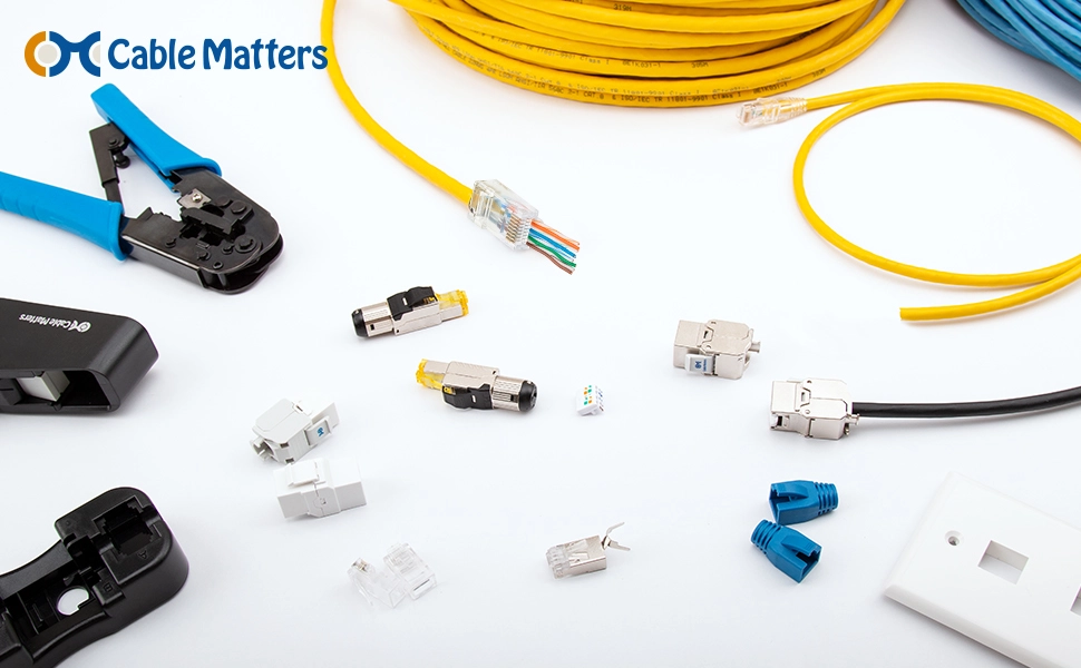 Cable Matters 5-Pack Shielded RJ45 Cat 8, Cat8 Keystone Jack