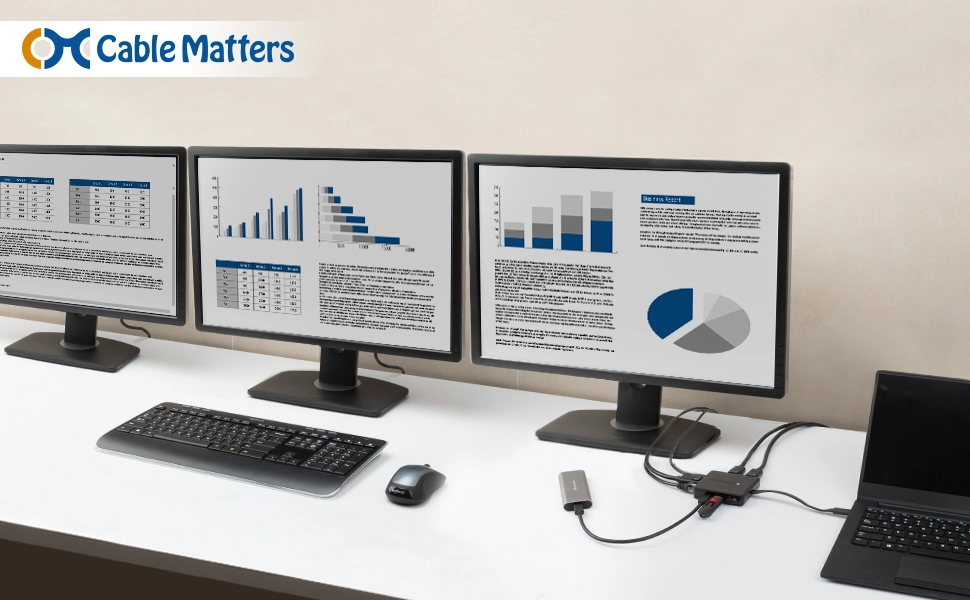  Cable Matters USB C Hub with Triple DisplayPort