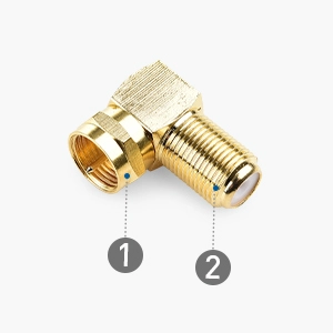 Gold Plated Right Angle F-Type Coaxial RG6 Adapter