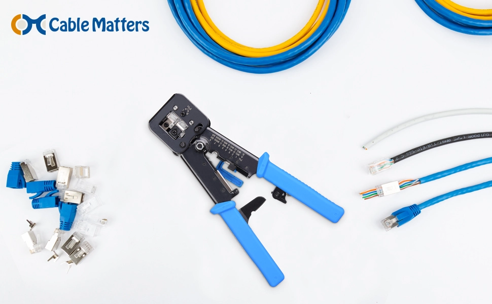 Cut, strip, and crimp the perfect Ethernet cable with the Cable Matters Modular Crimping Tool