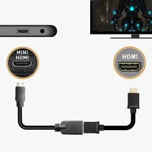 2-Pack Mini HDMI to HDMI Adapter (HDMI to Mini HDMI Adapter)