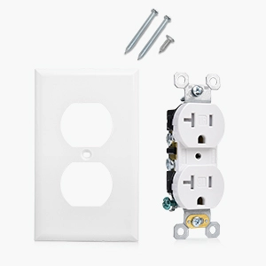 10-Pack Tamper Resistant Duplex Receptacle 20 Amp Electrical Outlet with Wall Plate in White