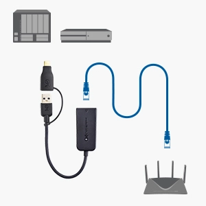   Cable Matters USB to 2.5G Ethernet Adapter Supporting 2.5 Gigabit Ethernet Network