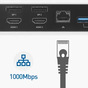 Hybrid Thunderbolt 3 Dock and USB-C Dock (USB C Hub and Thunderbolt 3 Hub) with Dual 4K 60Hz Video