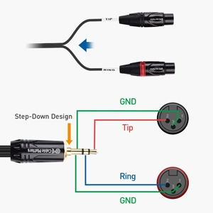 Cable Matters 3.5 mm TRS to 2 XLR Female Wiring Diagram