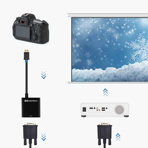 Mini HDMI to VGA Adapter (Mini HDMI to VGA Converter) in Black