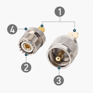 4-Pack SMA to UHF Adapter Kit