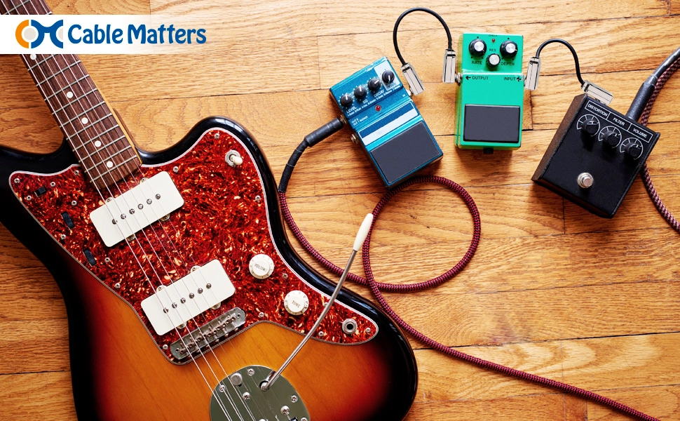  Cable Matters 8-Pack Braided Guitar Pedal Cables