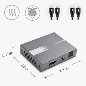 4K 60Hz HDMI Audio Extractor (HDMI Audio Splitter to Digital S/PDIF + 3.5mm Aux Stereo) 