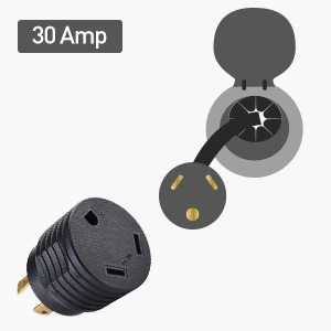 Cable Matters 3 Prong Twist Lock to 30 Amp RV Adapter, 30 AMP RV Plug (NEMA L5-30P to TT-30R)