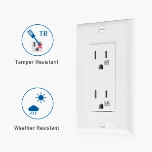   Cable Matters (10-Pack) Decora Duplex Receptacle with Wall Plate in White