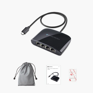 Cable Matters Gigabit Ethernet Switch 4 Port USB C to Ethernet Adapter USB-C and Thunderbolt 3 Port 