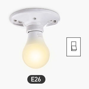 Porcelain Light Socket Base, Ceiling Light Fixture with Keyless Medium Base Lamp Holder in White …
