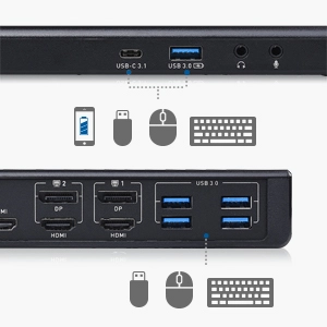 Triple Display Docking Station for Windows…