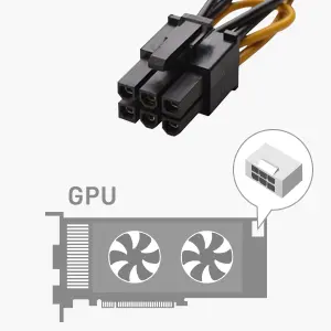 2-Pack 6 Pin to SATA Power Cable (SATA to 6 Pin PCIe)