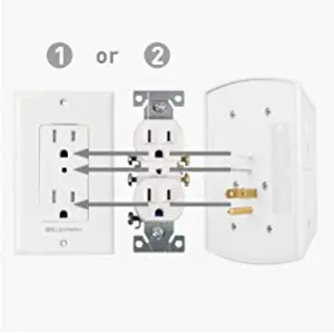  Cable Matters 2-Pack 3 Sided 6 Outlet Splitter Grounded Outlet Extender Wall Tap 