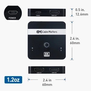 48Gbps 2x1 8K HDMI Switch 4k 120hz