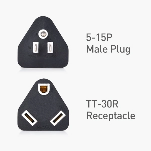 Cable Matters 2-Pack 15 Amp to 3 Prong 30 Amp RV Adapter, 15 AMP RV Plug (NEMA 5-15P to TT-30R)…