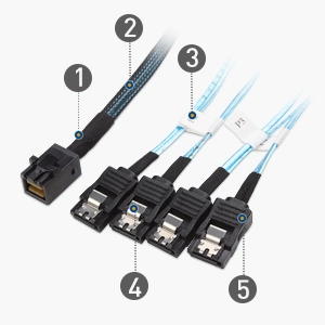 Mini-SAS to 4x SATA Reverse Breakout Cable 