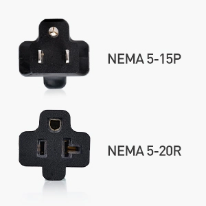 3-Pack 15 Amp to 20 Amp Adapter Plug / 20 Amp to 15 Amp Plug Adapter (NEMA 5-15 to 5-20R)